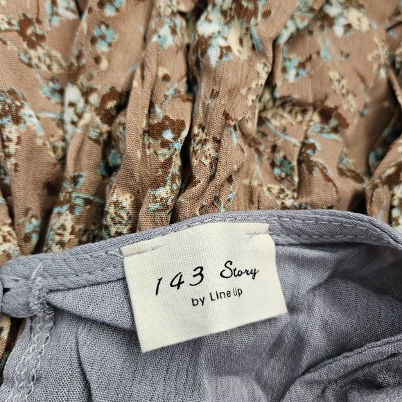 NWOT 143 Story Three Tone Long Sleeve Floral Top Sizes XS/S/M/2X/3X - Picture 5 of 6